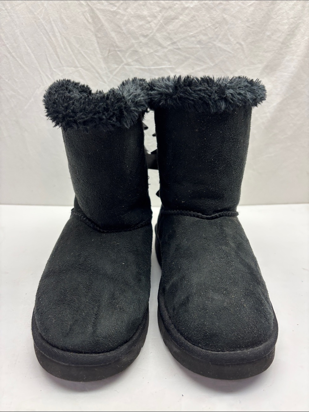 Women's Black Faux Fur Lined Winter Boots, SZ 6, box 58